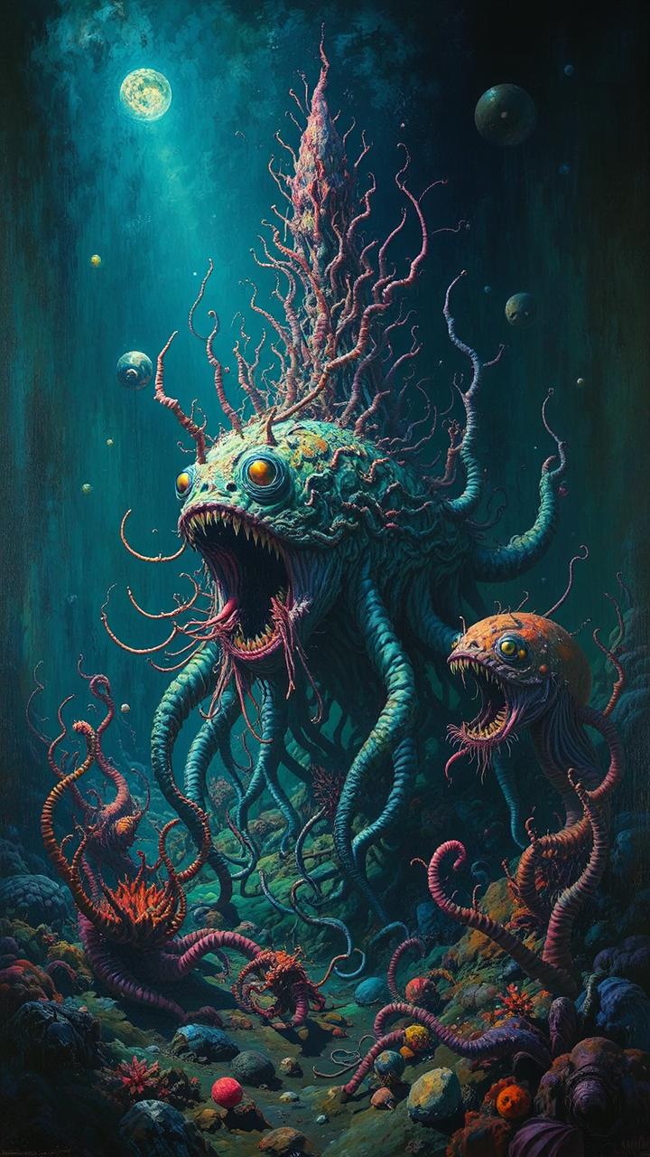 Sea creatures in surreal