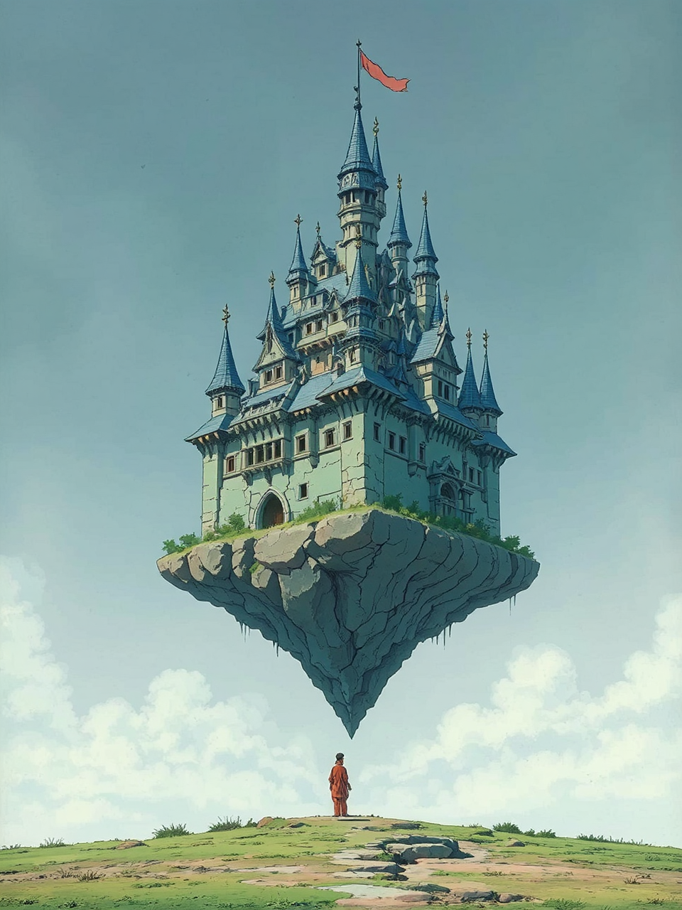 Floating cube in dark