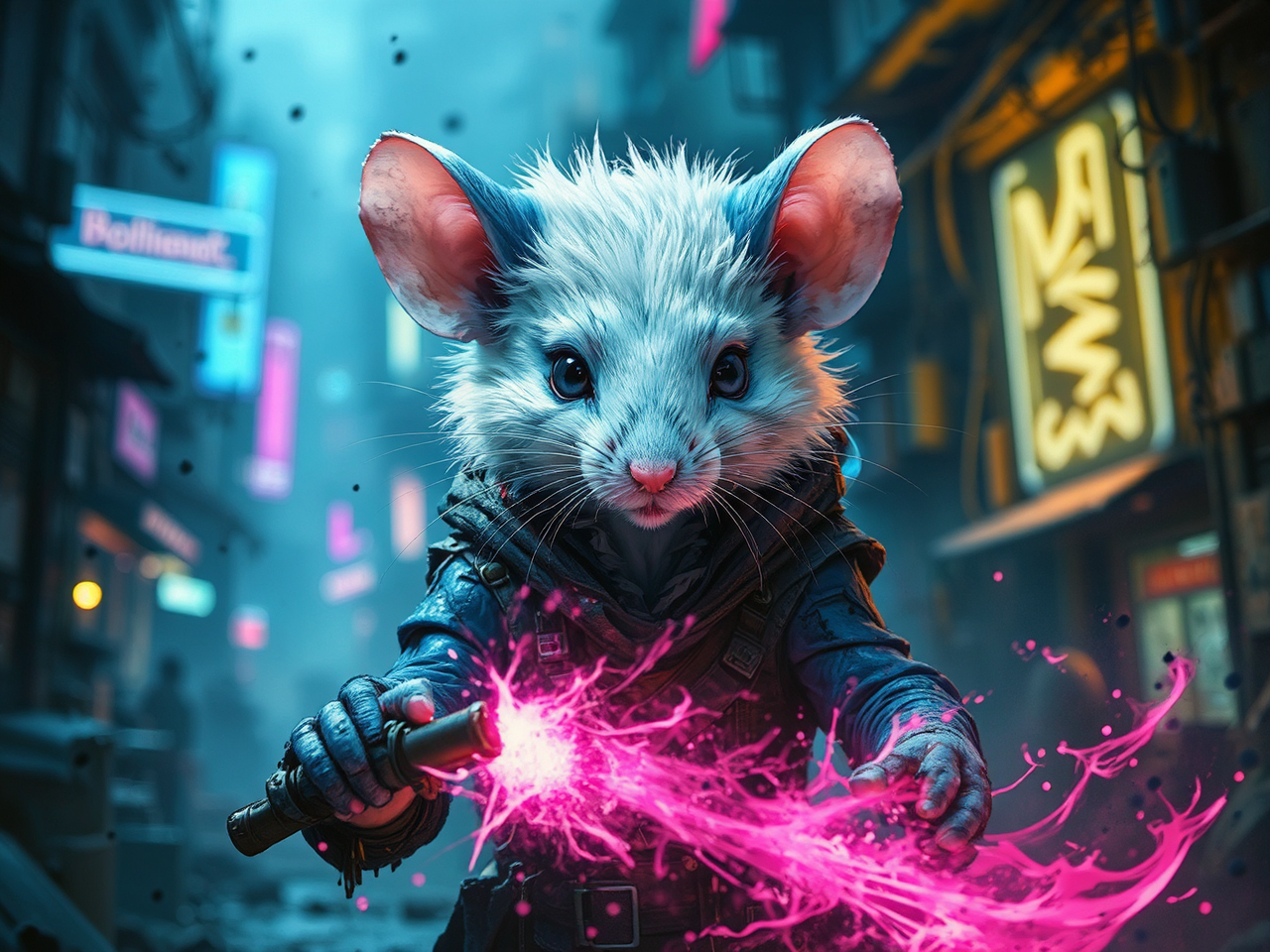 Mouse in mechanic's overall