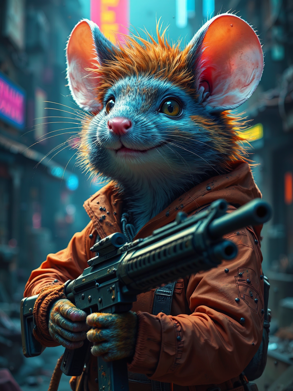 Ginger-haired mouse mechanic with