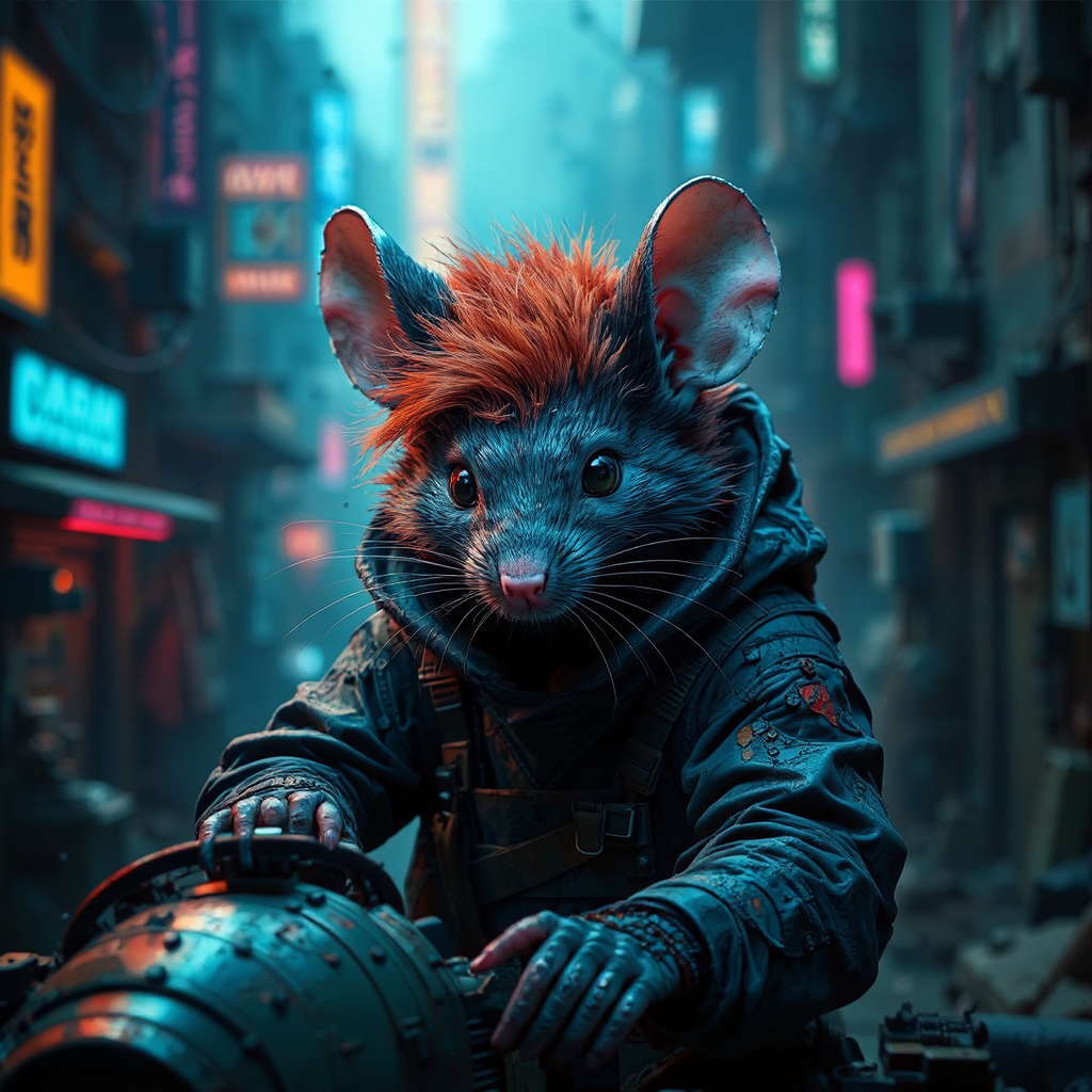 Mouse mechanic in dark