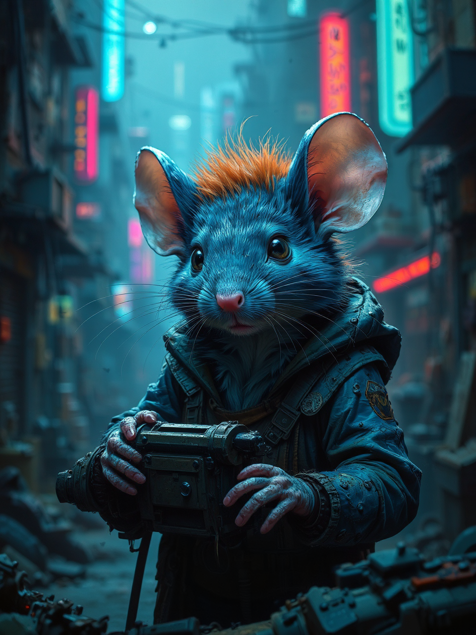 Ginger-haired mouse mechanic in