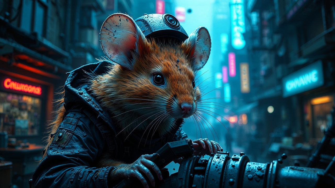 Ginger-haired mouse mechanic in