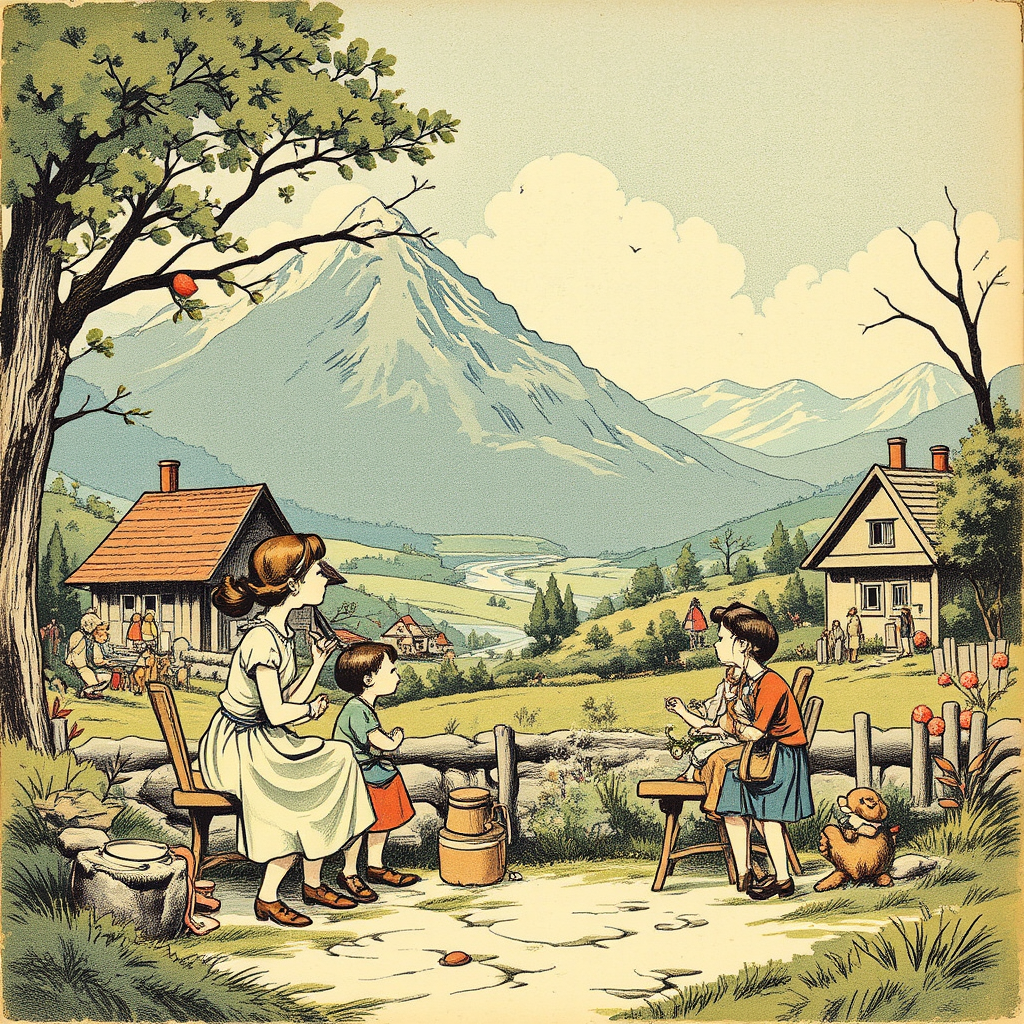 Vintage illustration of modern