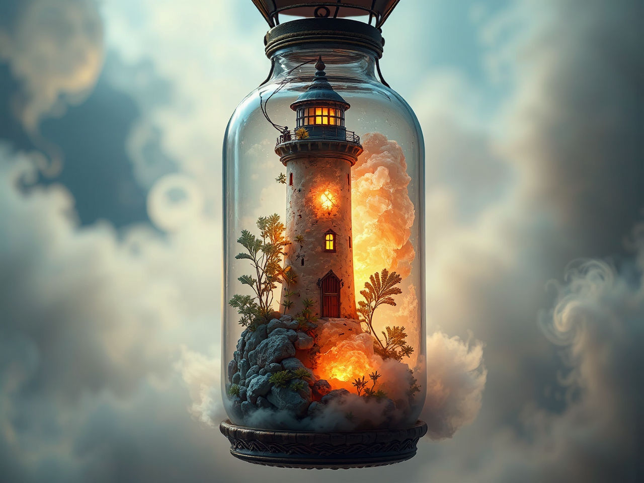Botanical lighthouse in a