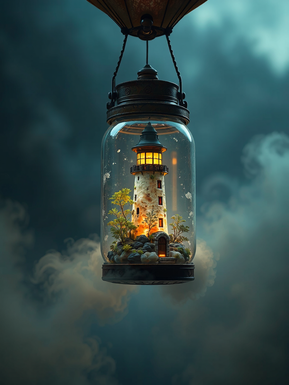 Steampunk lighthouse in a