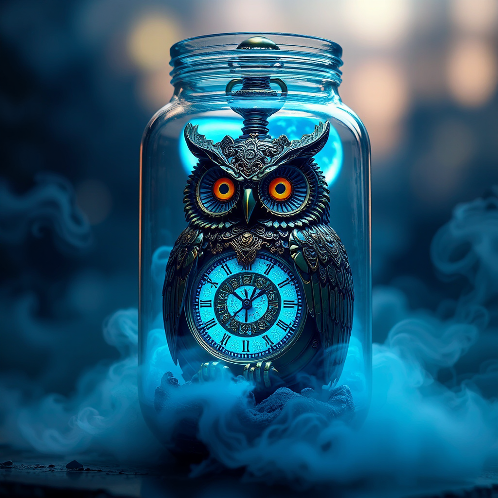 Steampunk owl in a