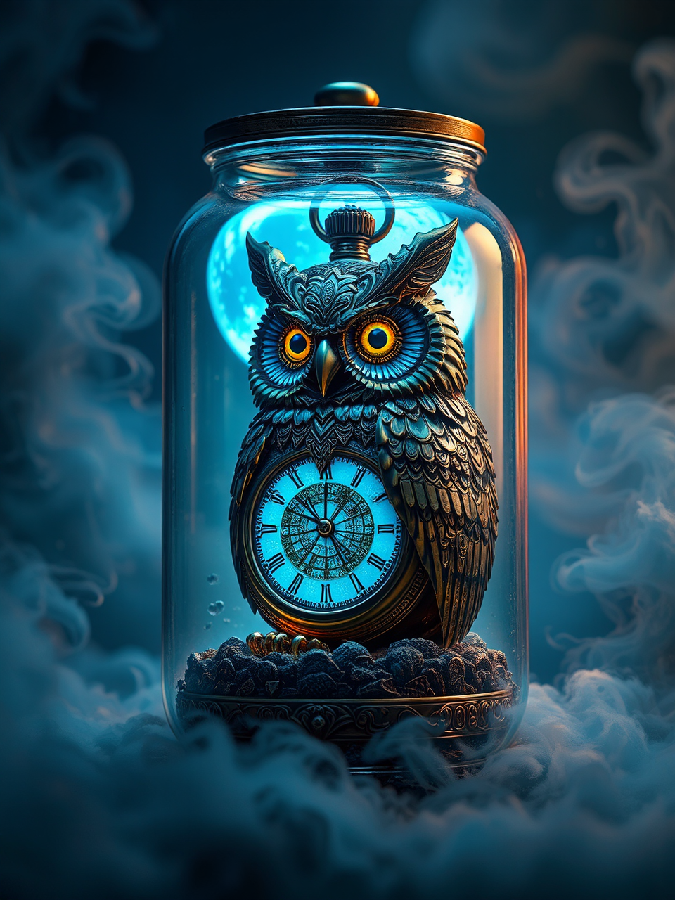 Steampunk pocketwatch in glass