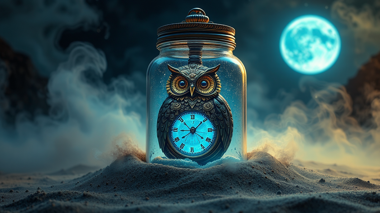Owl and pocketwatch in