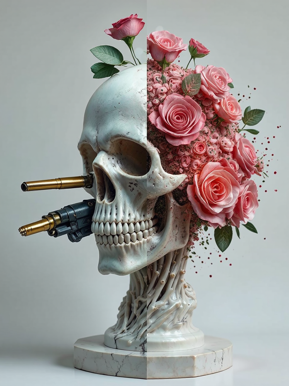 Skull bust with contrasting