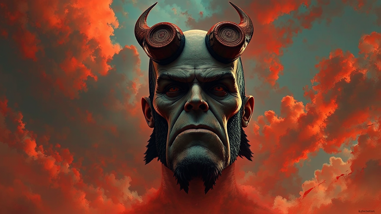 Hellboy in a bloody,