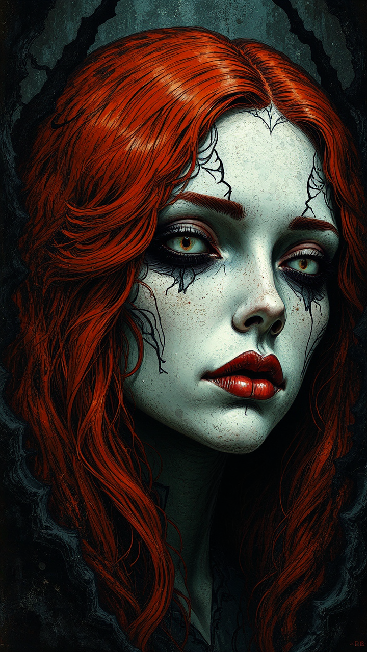 Death goddess in dark