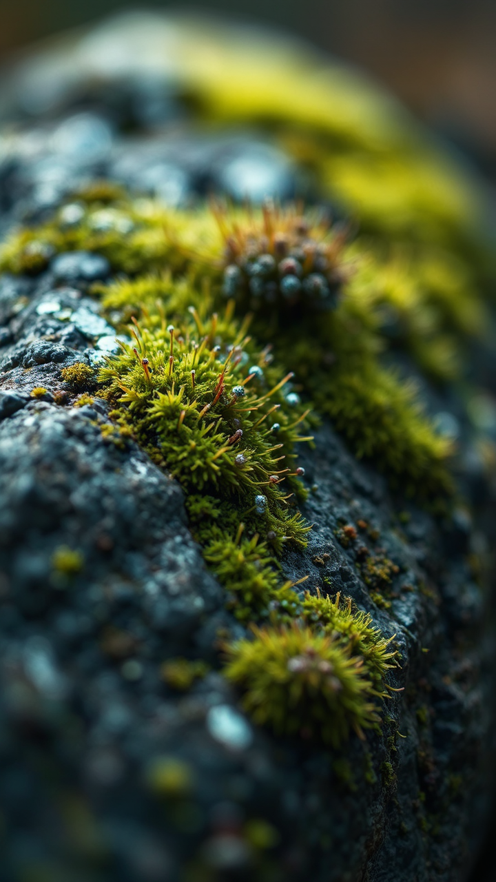 Macro shot of mossy