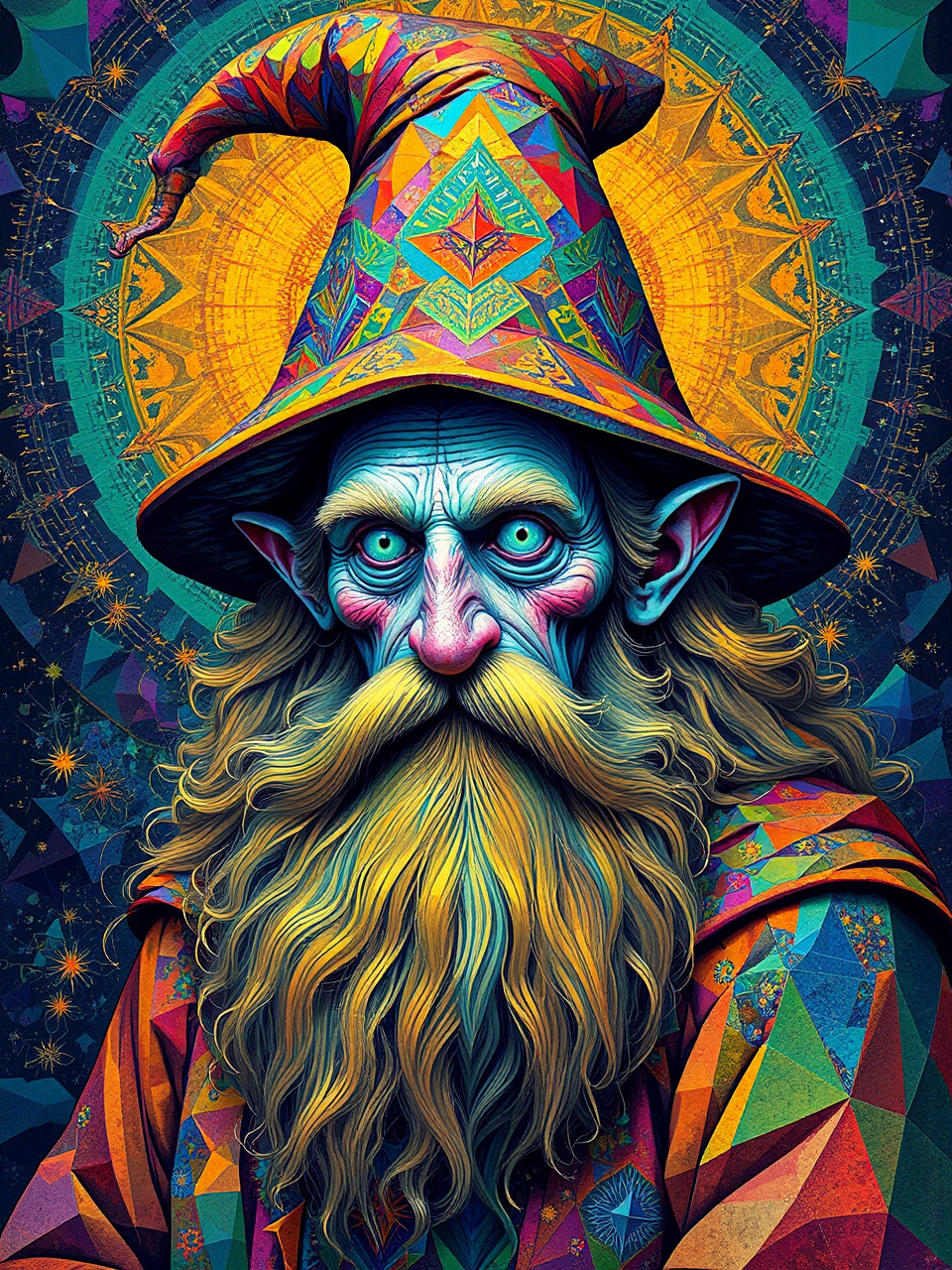 Wizard portrait with vibrant