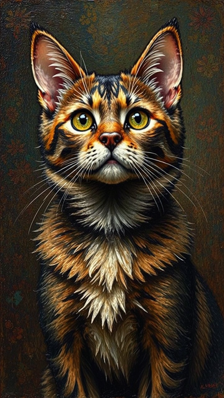 Dog in Victorian-style portrait