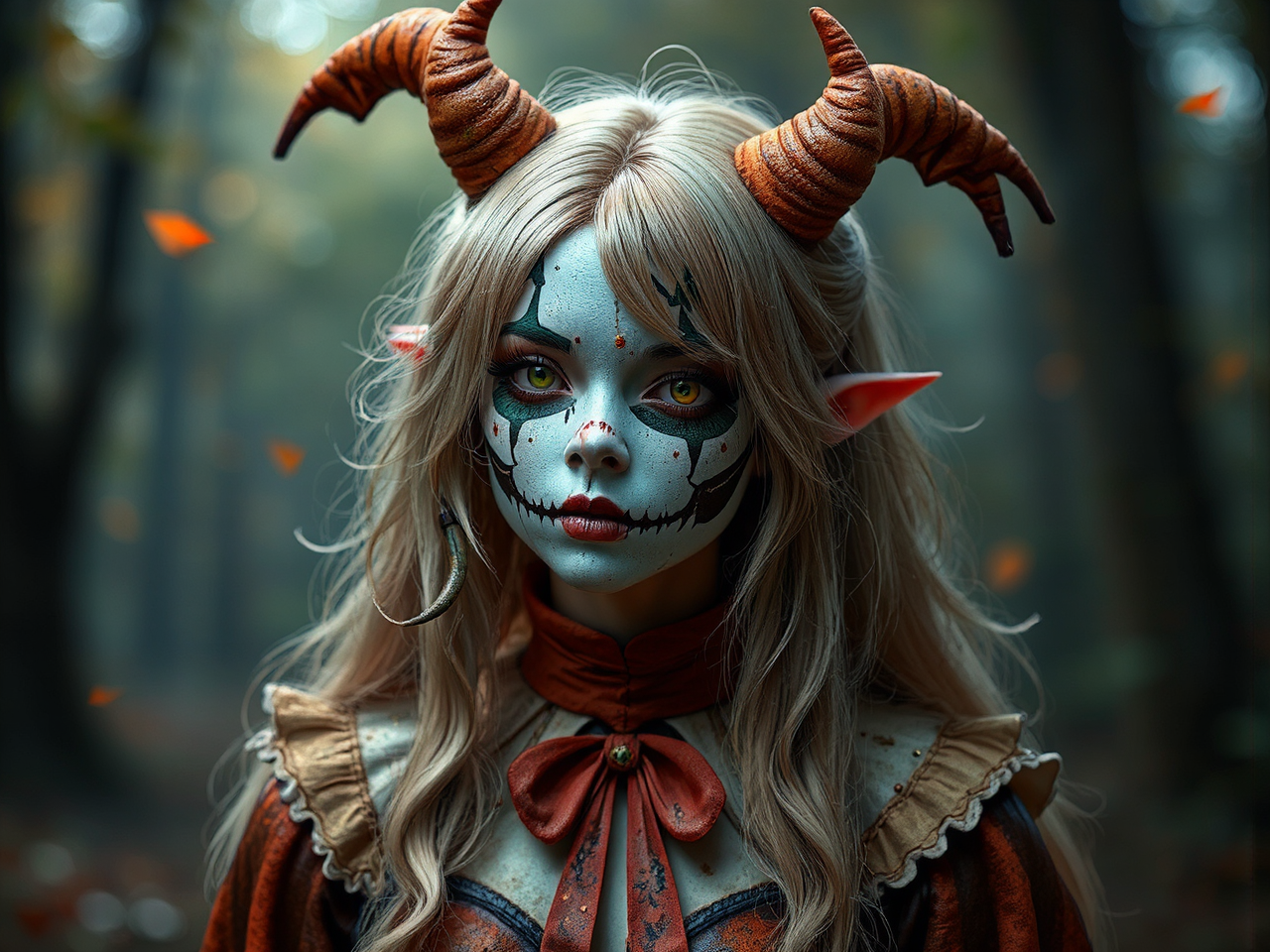 Halloween-themed female character in