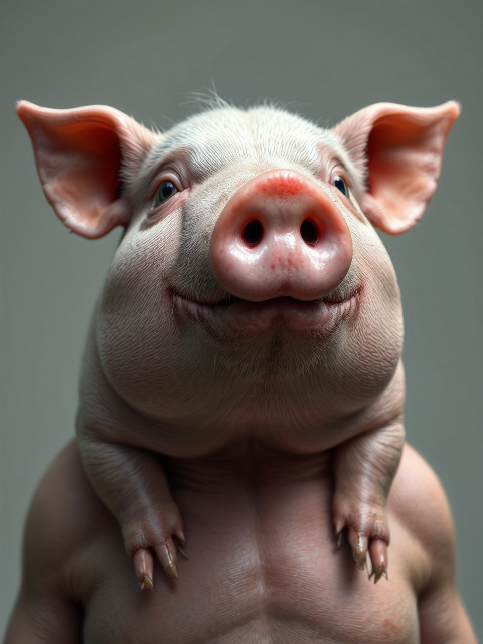 Hybrid pig human with