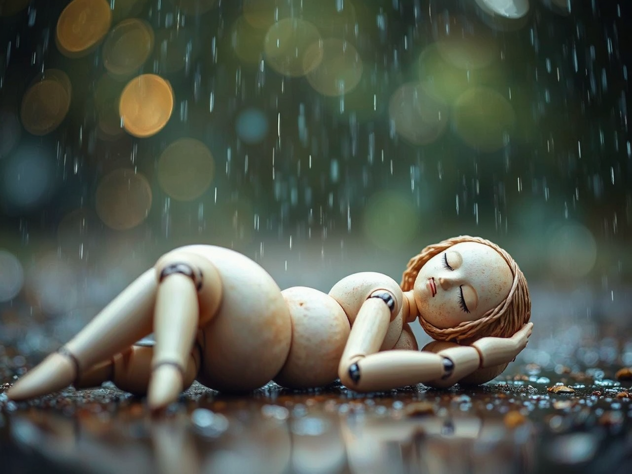 A sleeping woman doll