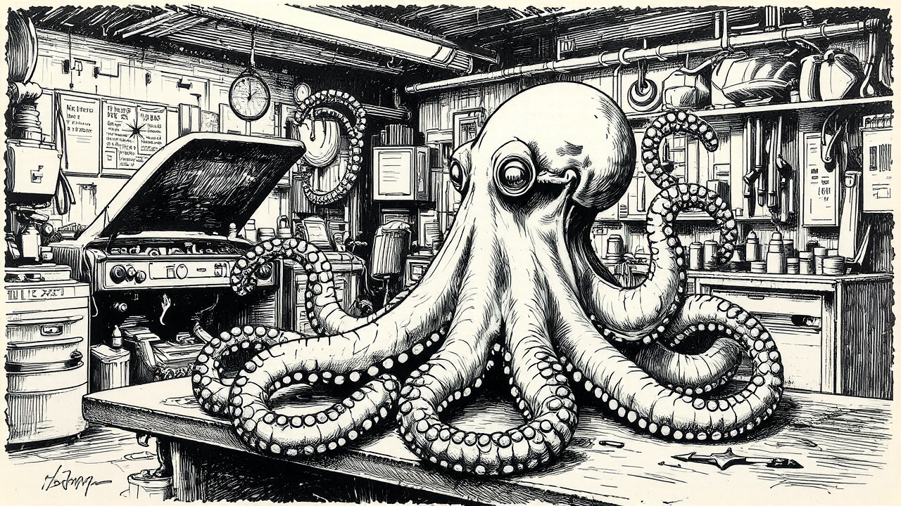 A realistic octopus in