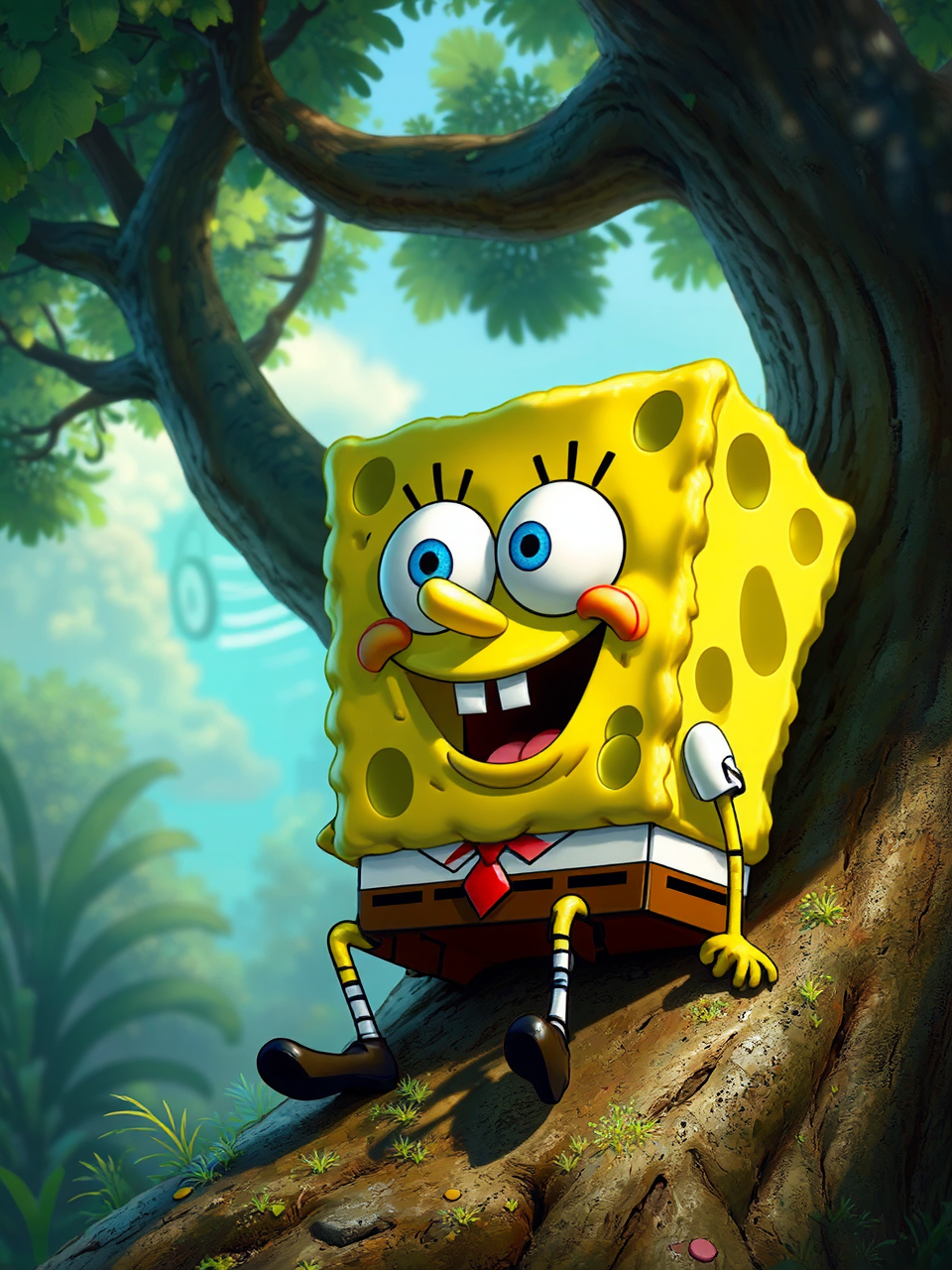 SpongeBob on a tree