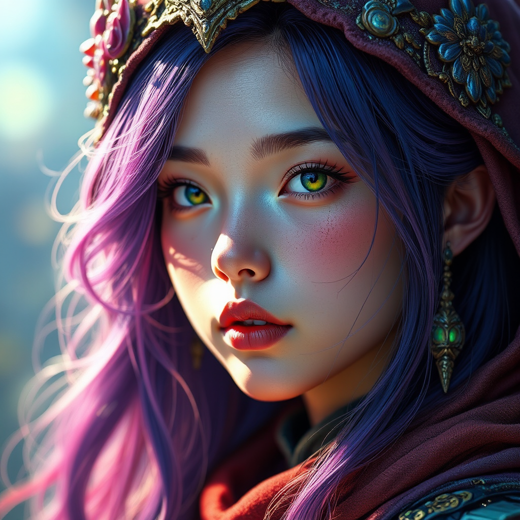 Colorful female cleric portrait.