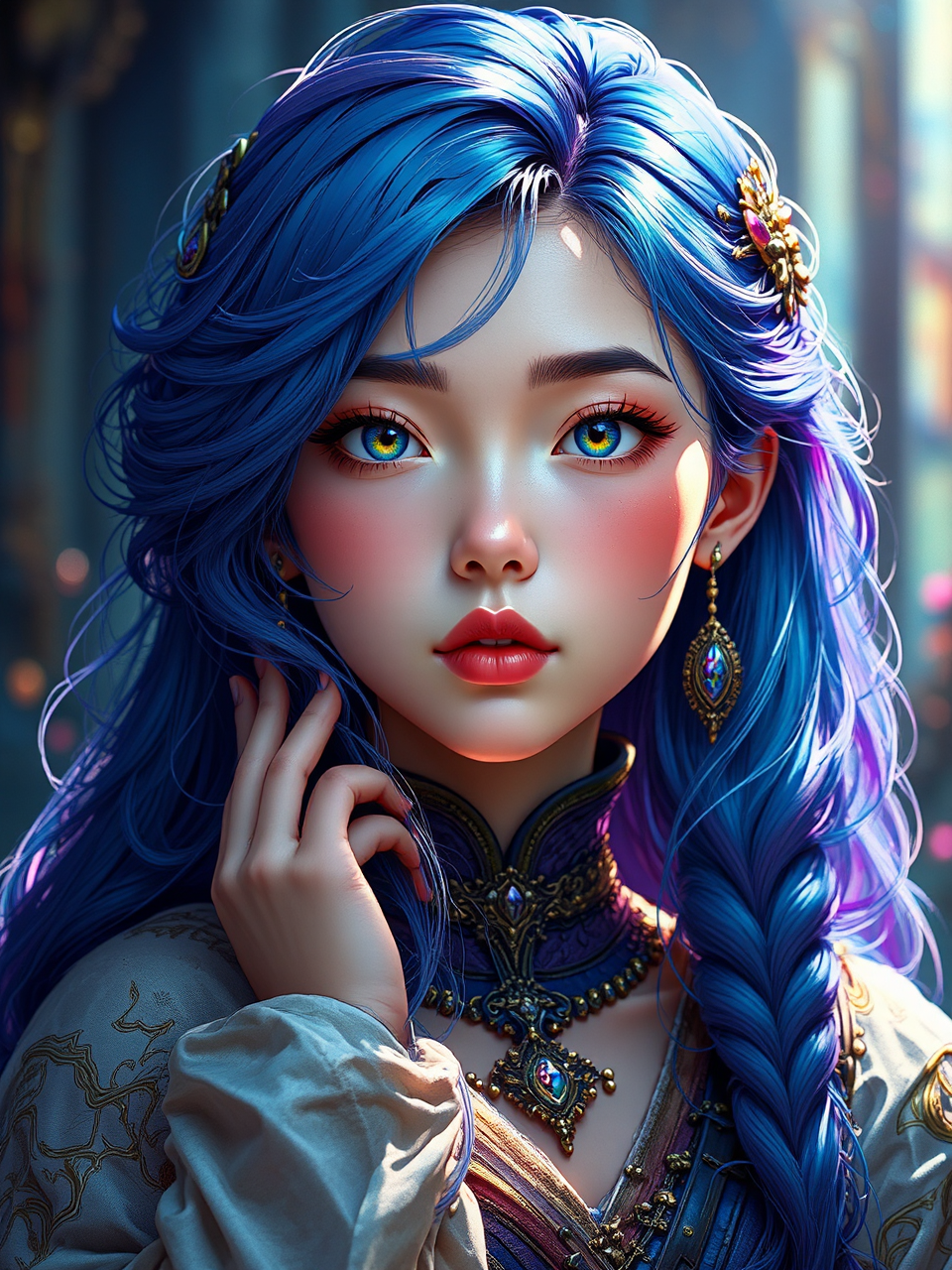 Colorful female cleric portrait.