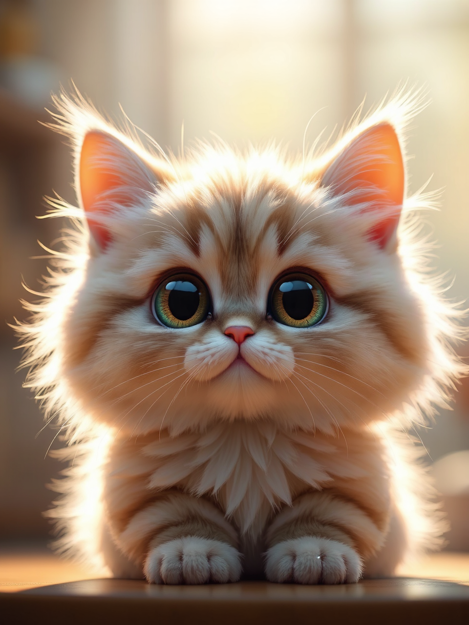 Cute fluffy cat in