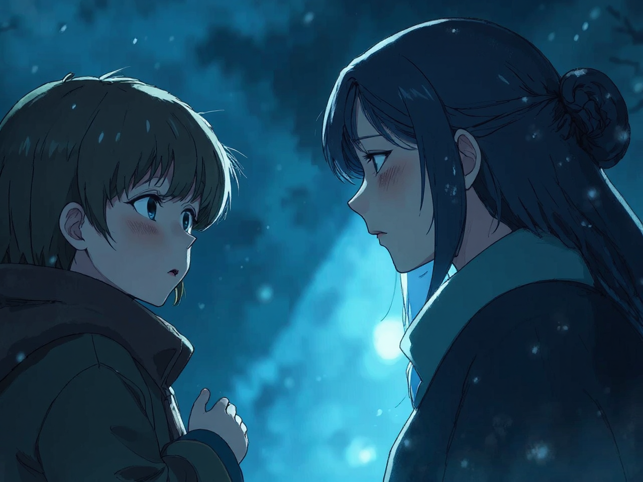 A mother saying goodbye