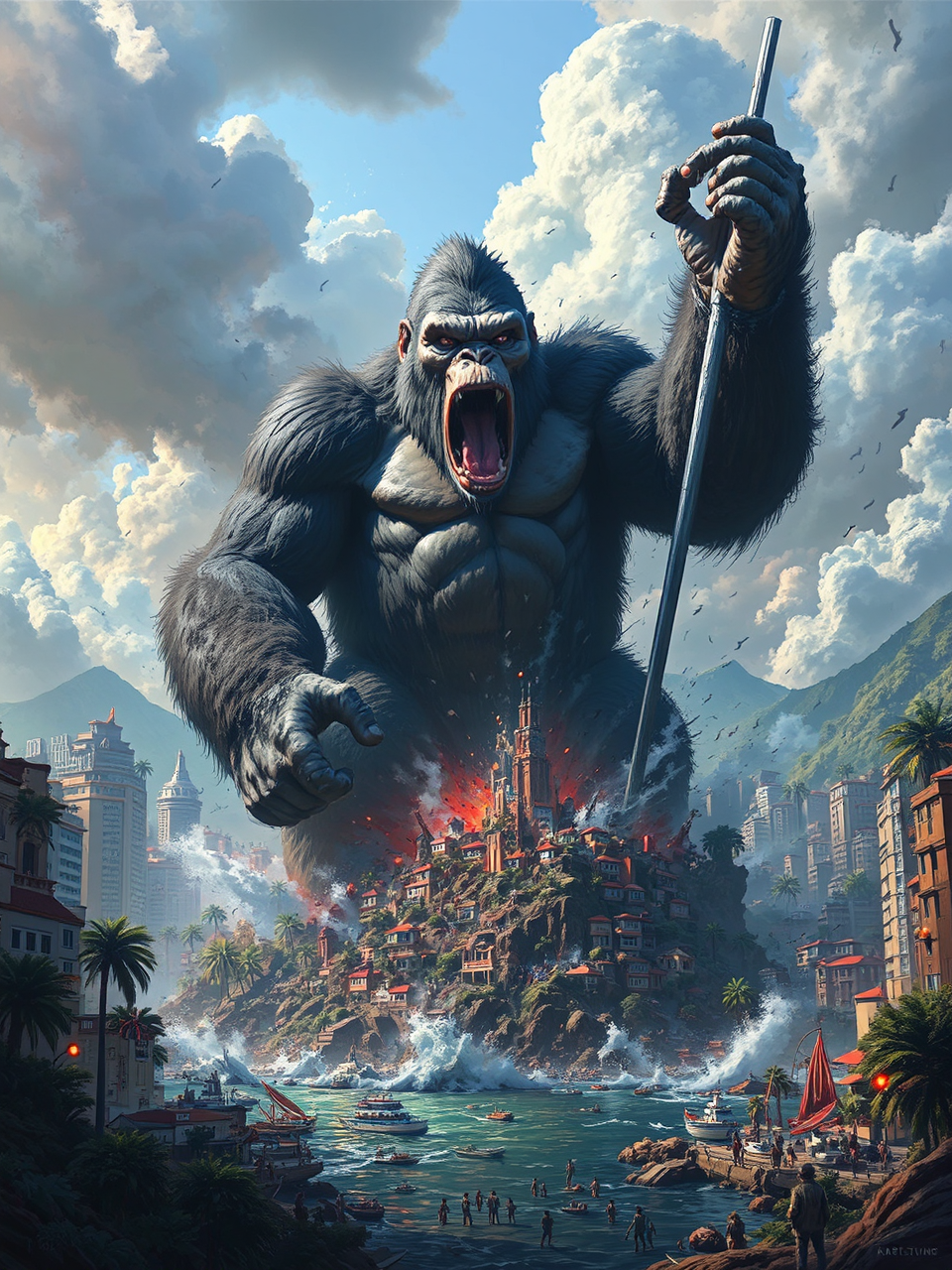 King Kong destroys a