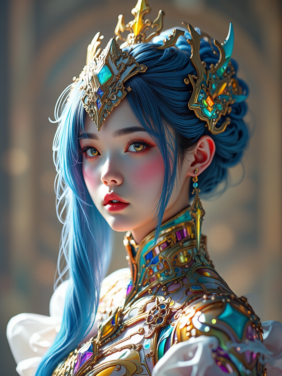 Female paladin in holy