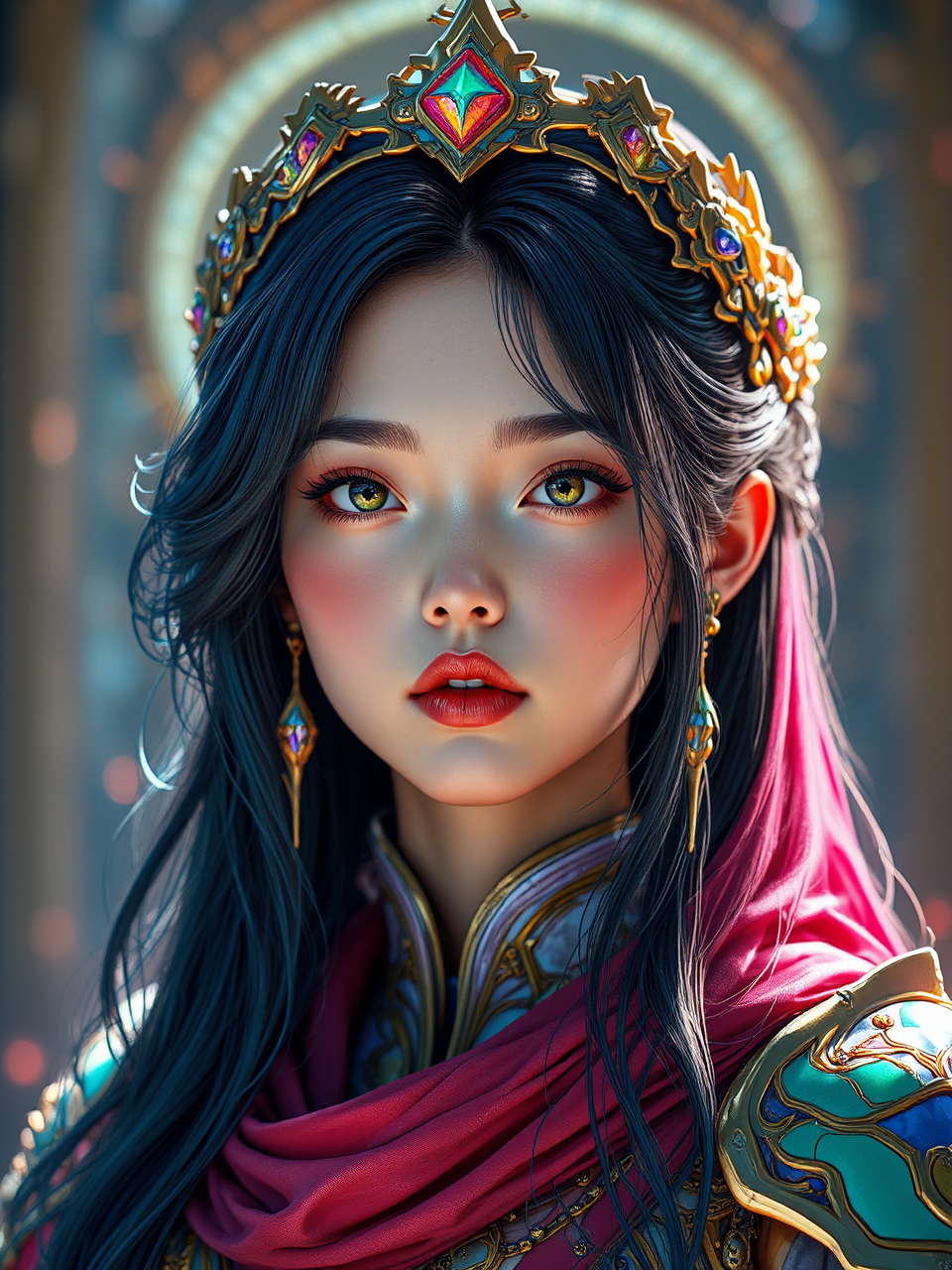 Young female paladin with