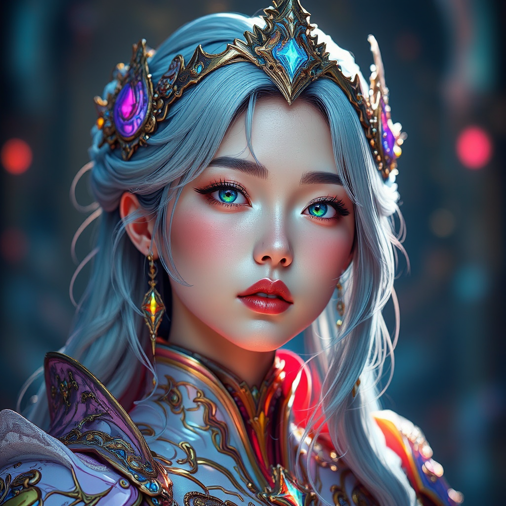 Colorful holy mecha female