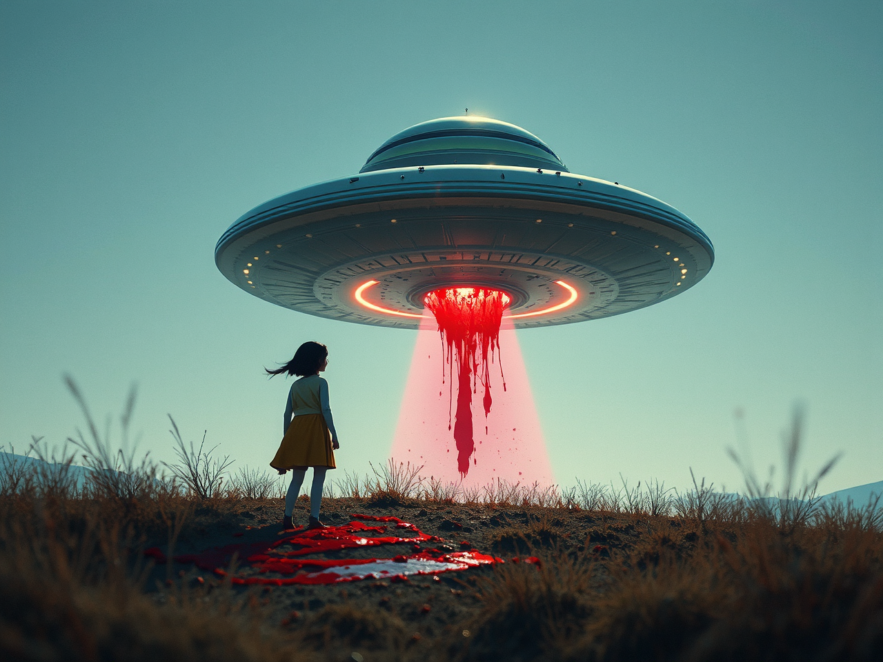 A UFO surrounded by