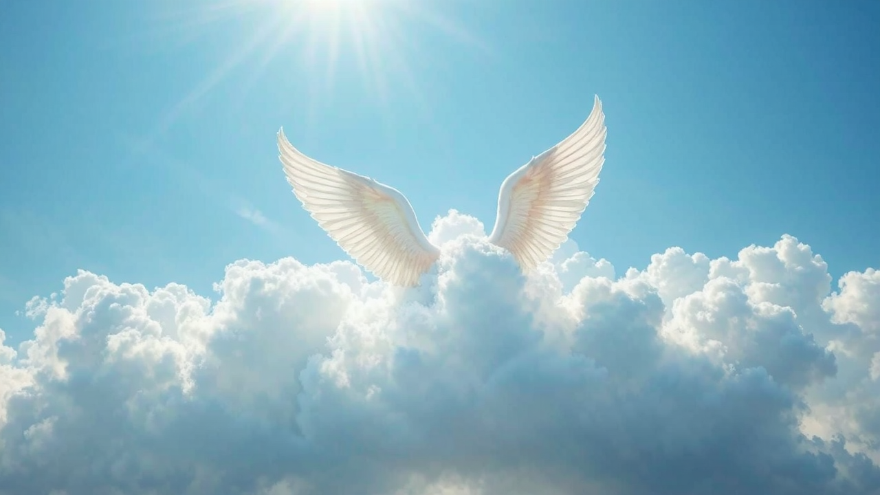 Bright blue sky with