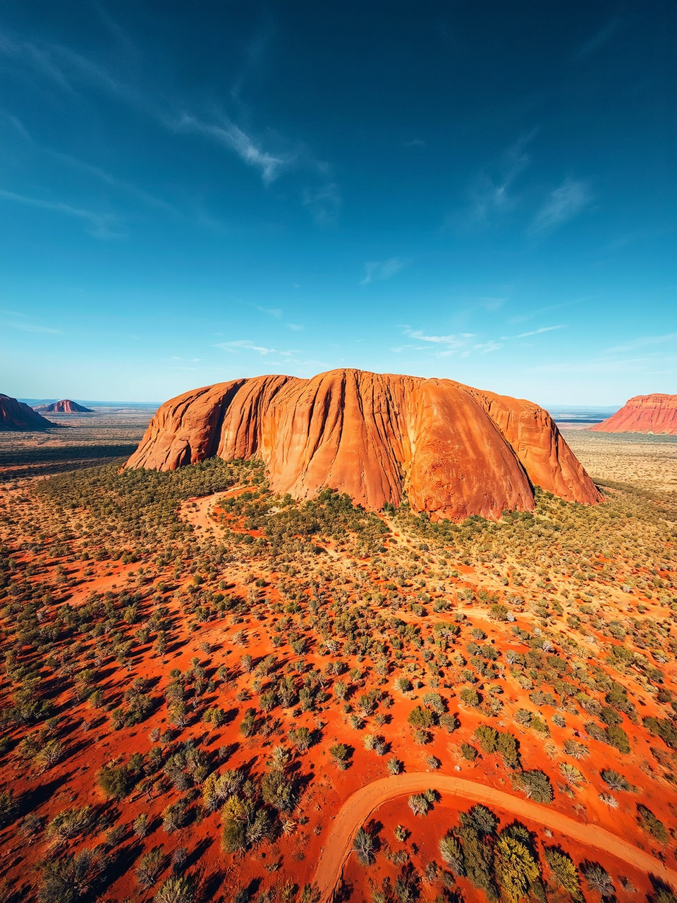 Uluru in red desert