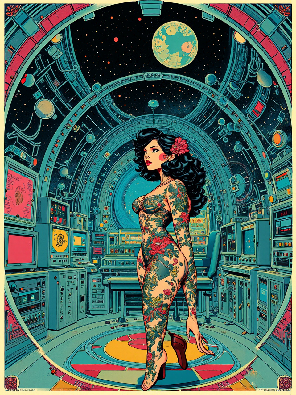 Art Deco tattooed female