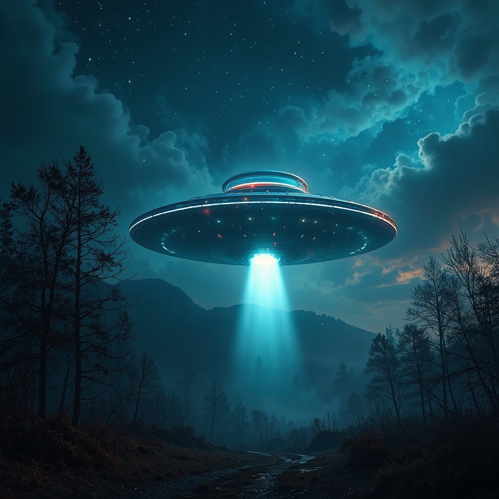 Nighttime UFO caught on