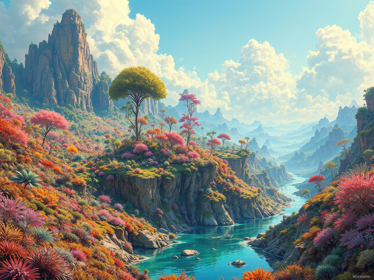 Alien planet with lush