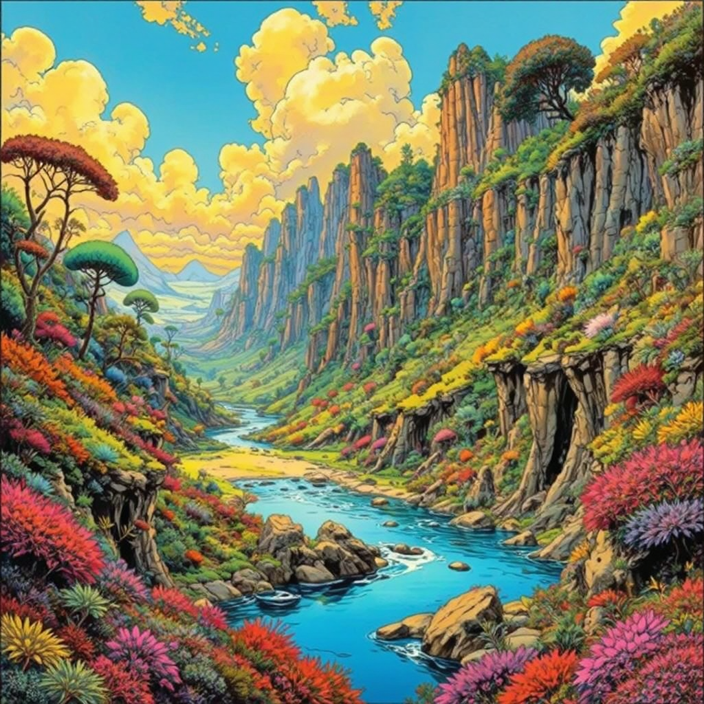 Alien planet with lush