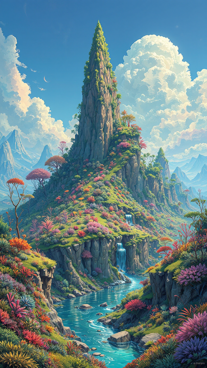 Alien planet with lush