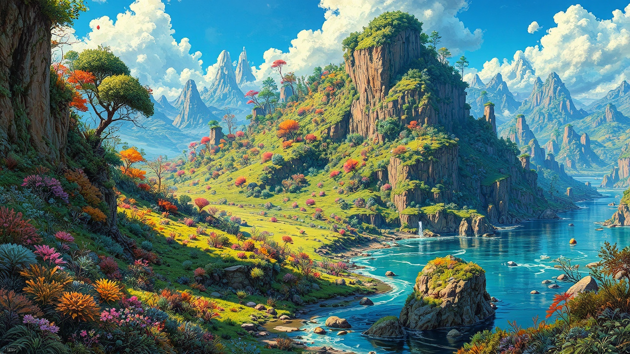 A lush alien landscape