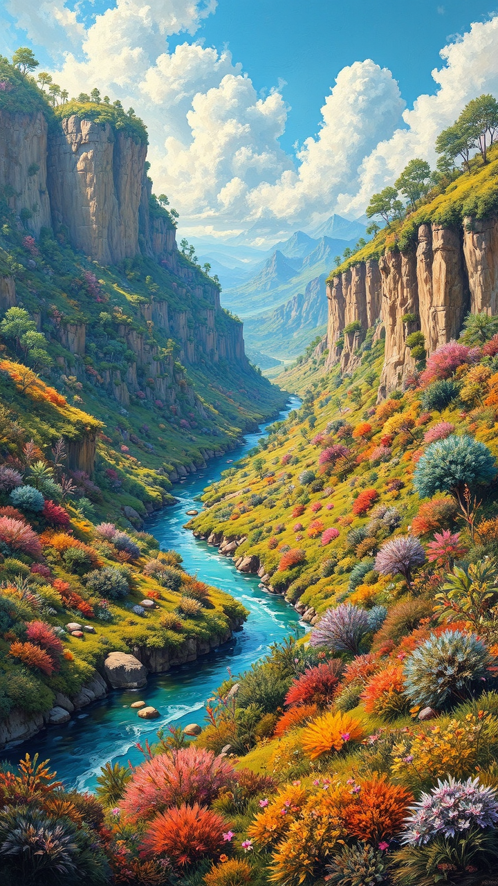 Lush natural scene on