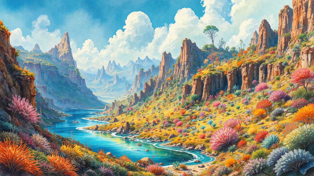 Watercolor depiction of alien