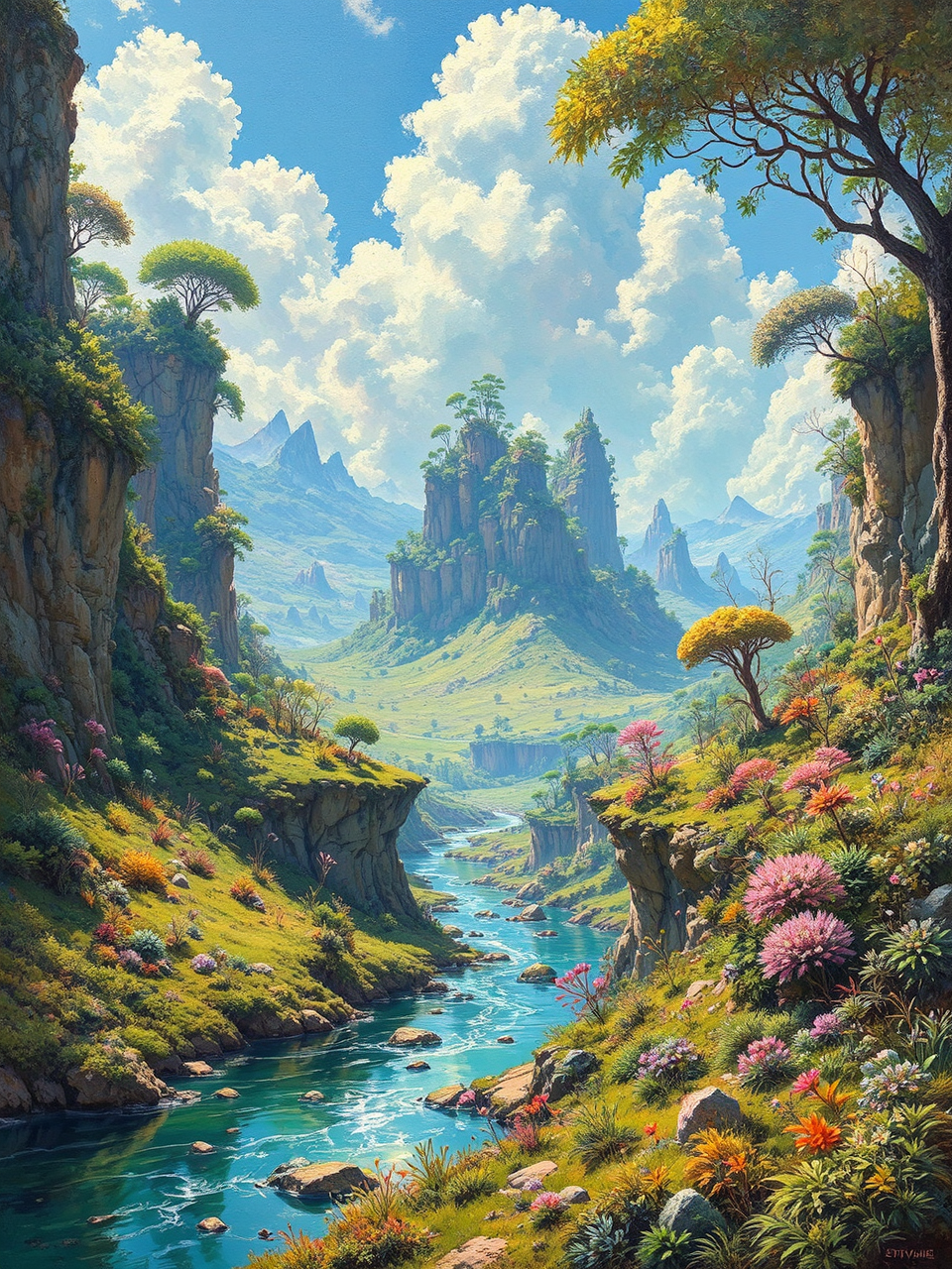 Alien planet with lush