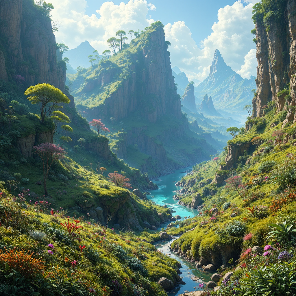 Alien planet with lush