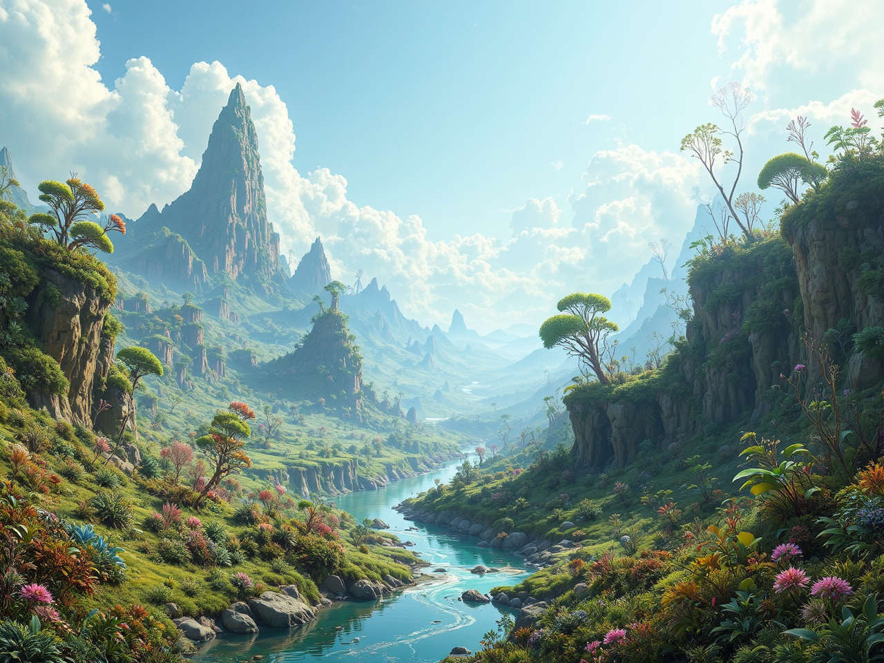 Alien planet with lush