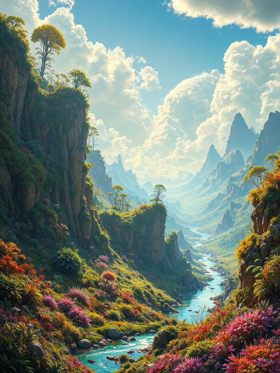 Alien planet with lush