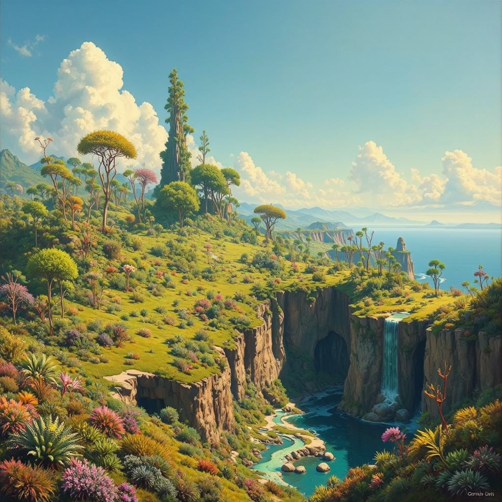 Lush natural scene on