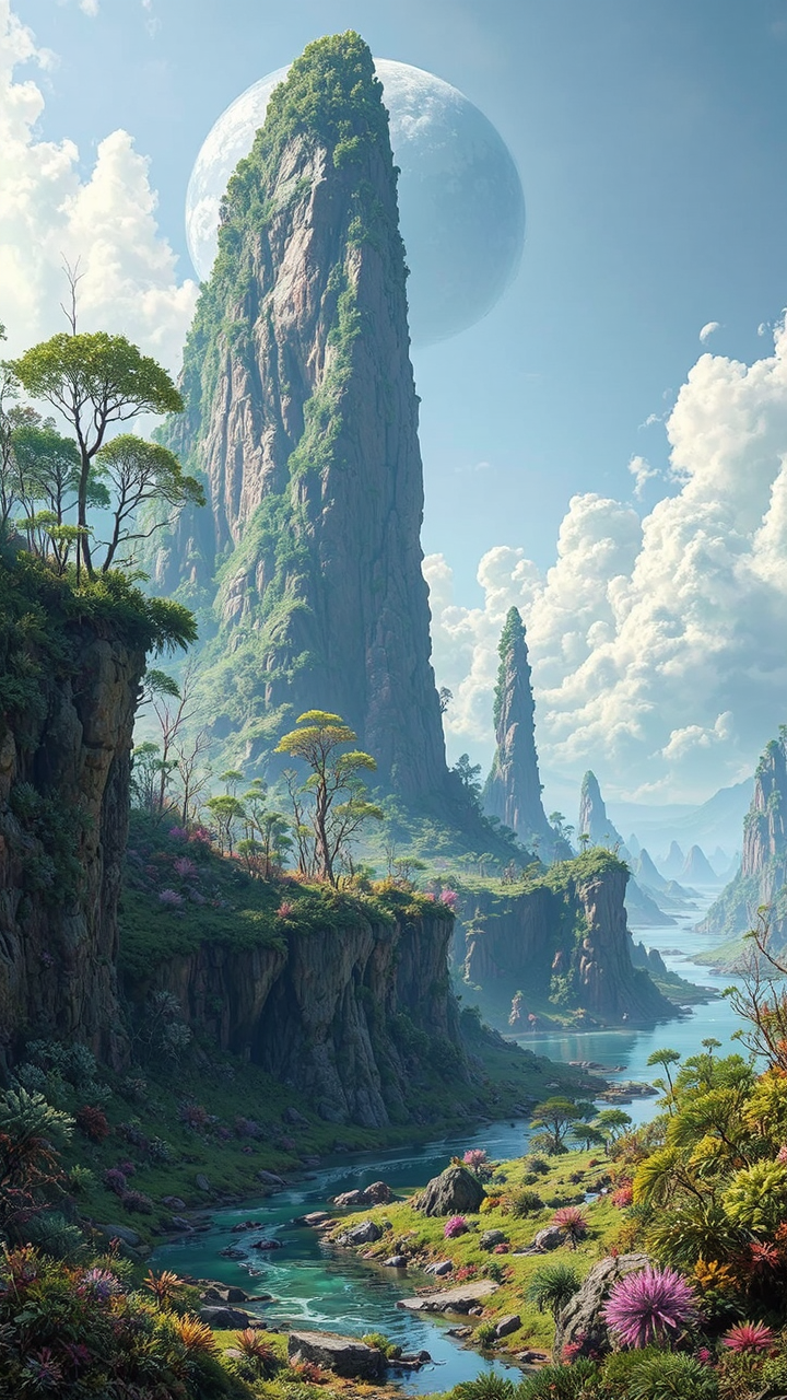 Alien planet with lush