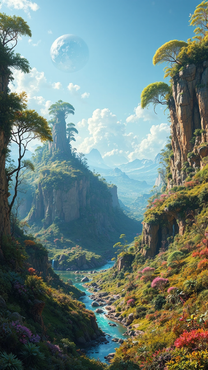 Alien planet with lush